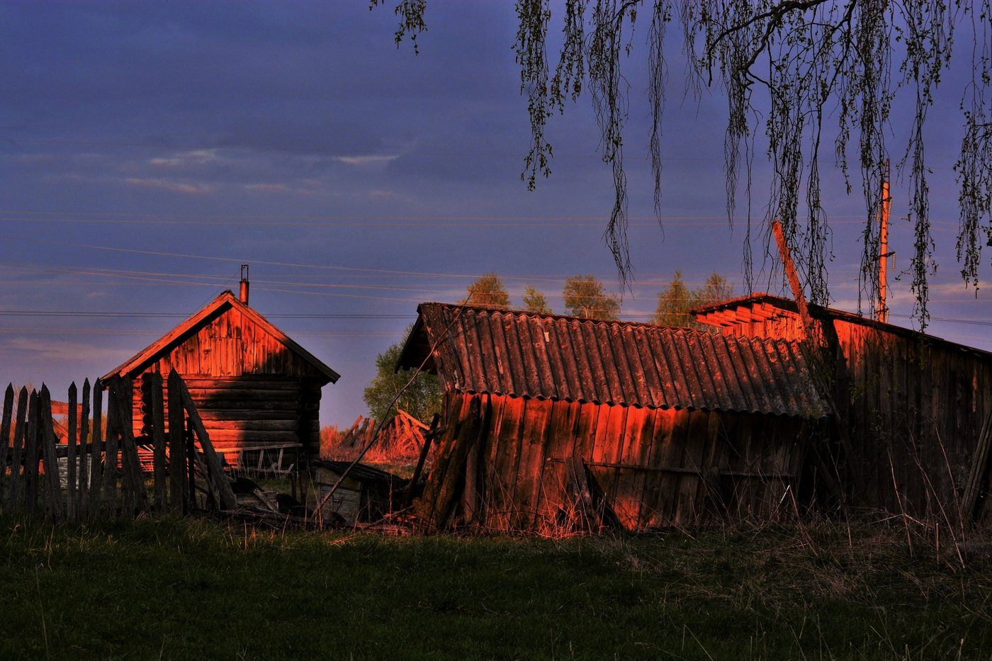 деревенский закат фото