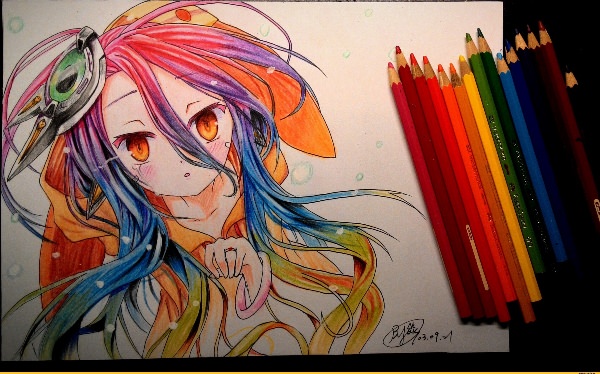 Арт цветными карандашами