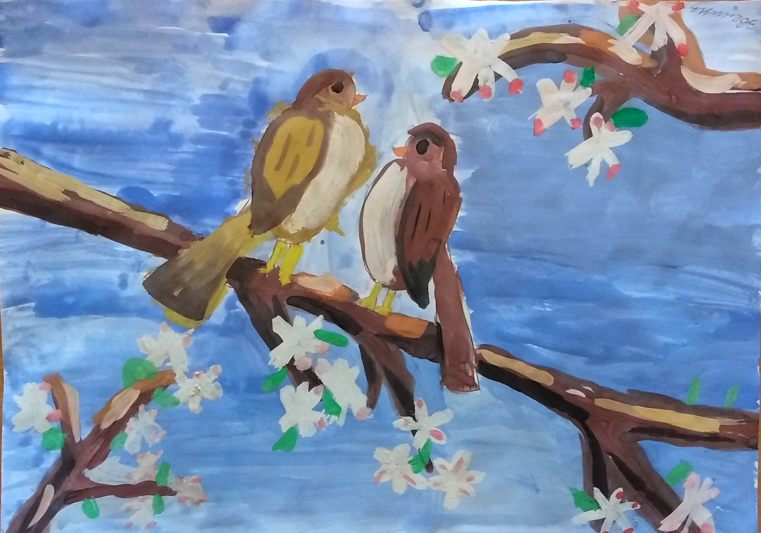 Рисунок на тему весне дорогу. Рисунок на весеннюю тему. Рисование весенних птиц.