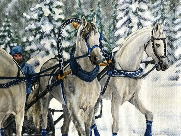 Русская тройка лошадей