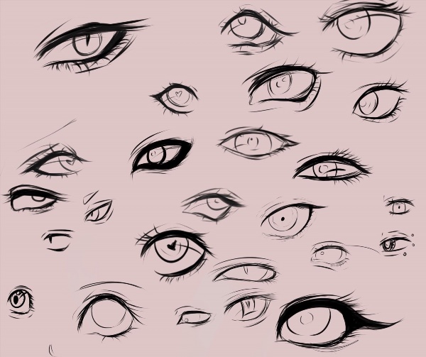 Разные стили рисования глаз