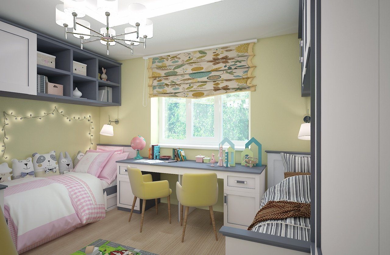маленькая детская комната для двоих разнополых дизайн