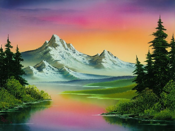 Пейзаж горы рисунок