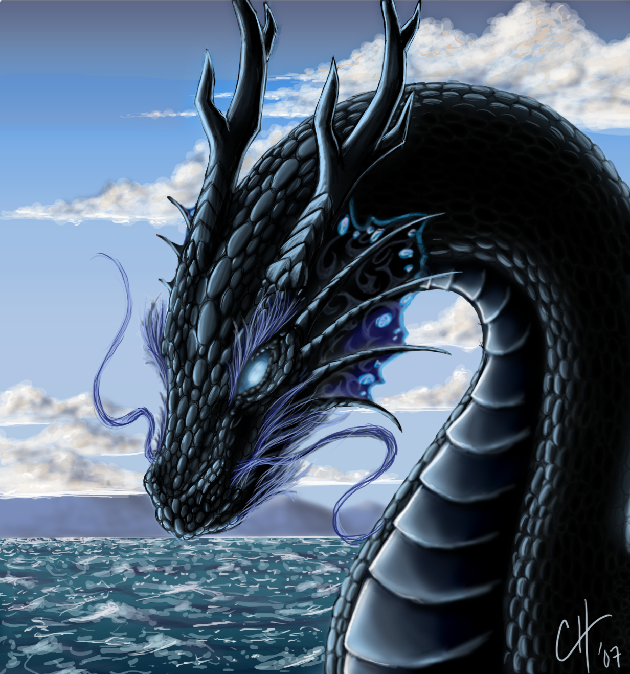 Черный цвет в год дракона. Рюдзин дракон. Рюдзин морской дракон. Сэйрю Лазурный дракон. Рюдзин дракон арт.
