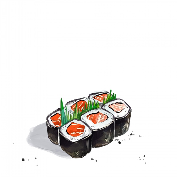 Рисунки для срисовки суши