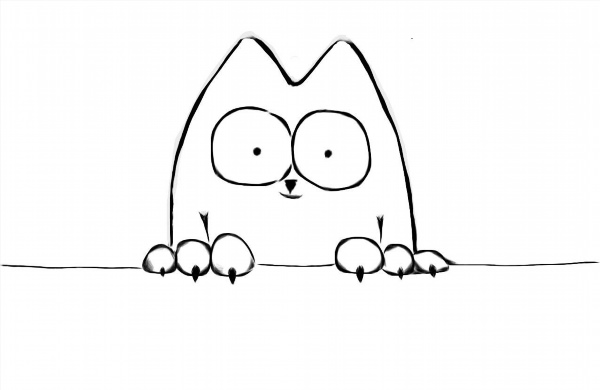 Рисунок кота для срисовки легкие