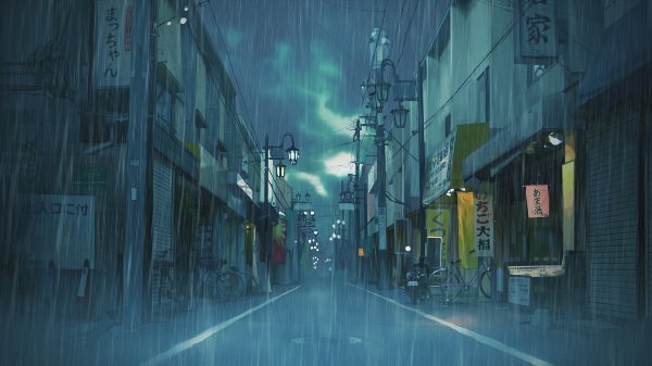 Фоны с дождем из аниме