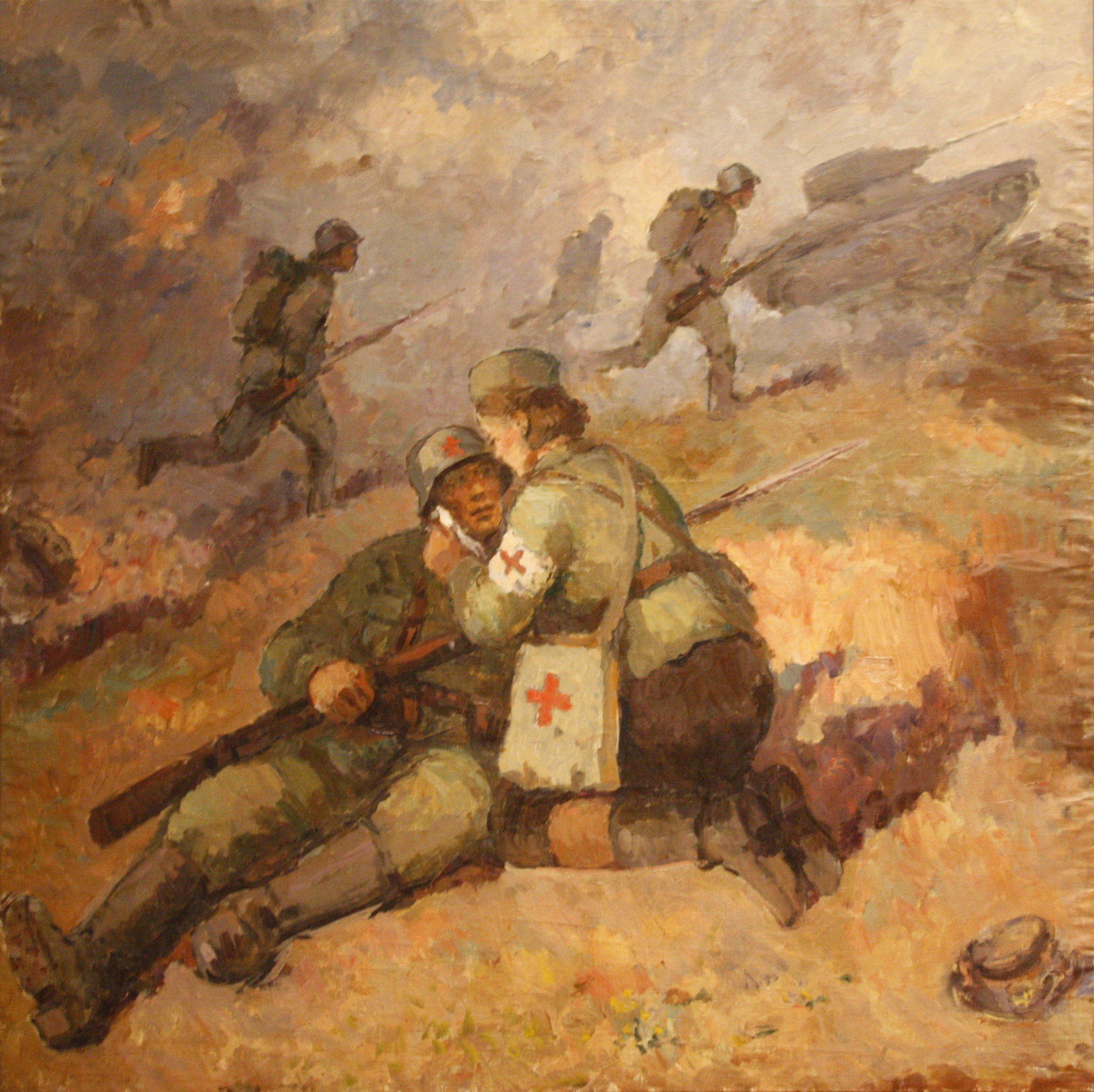 Картины военных лет. Картины о войне известных художников. Раненый солдат картина.