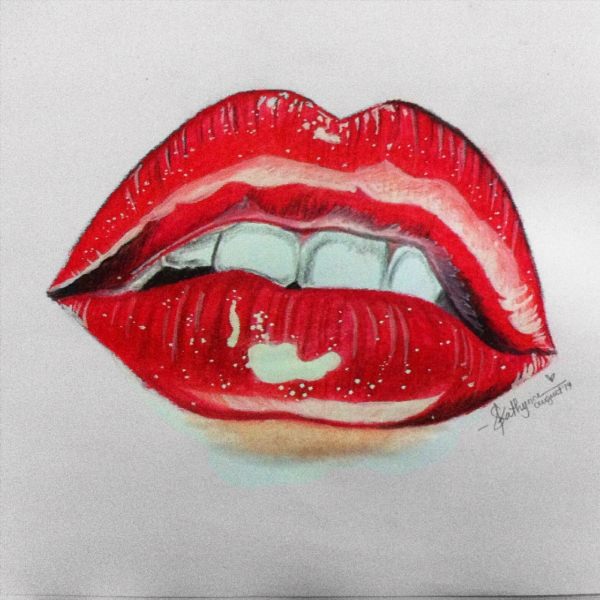 Рисунок губы с языком