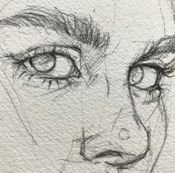Лицо нарисованное карандашом
