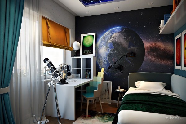 Комната в стиле космос для подростков