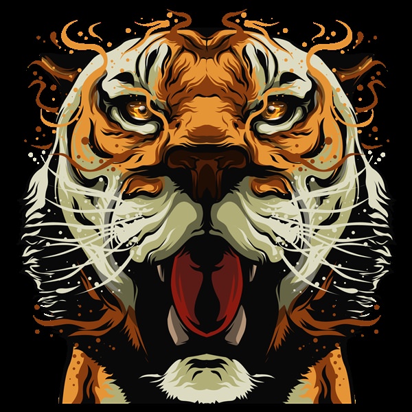 Злой тигр рисунок