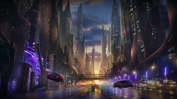 Фон город будущего