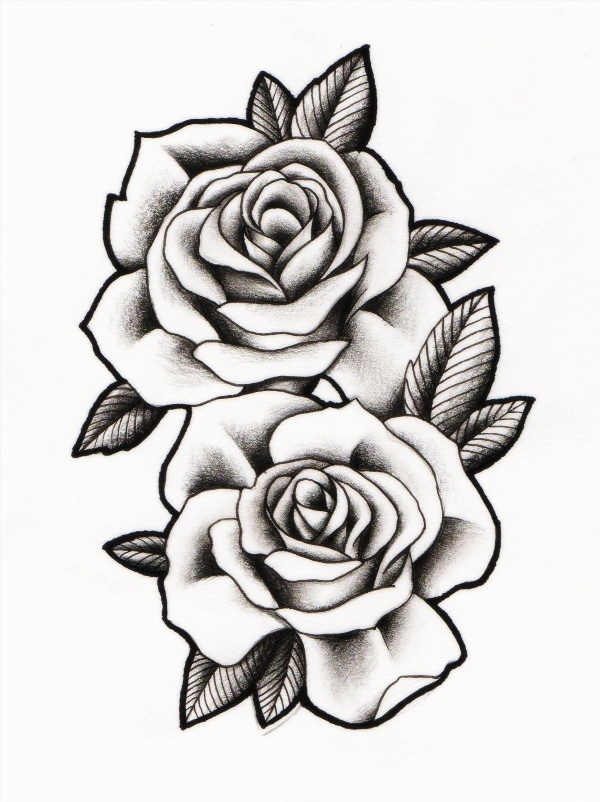 Эскизы татуировок розы
