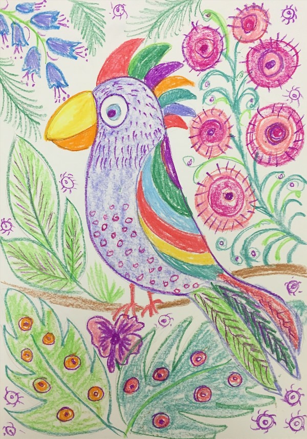 Рисунки разноцветными карандашами