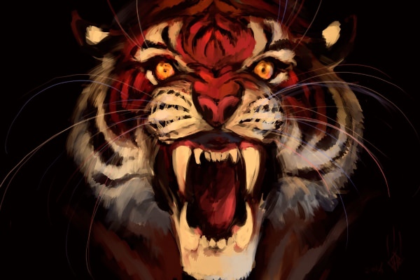 Злой тигр арт