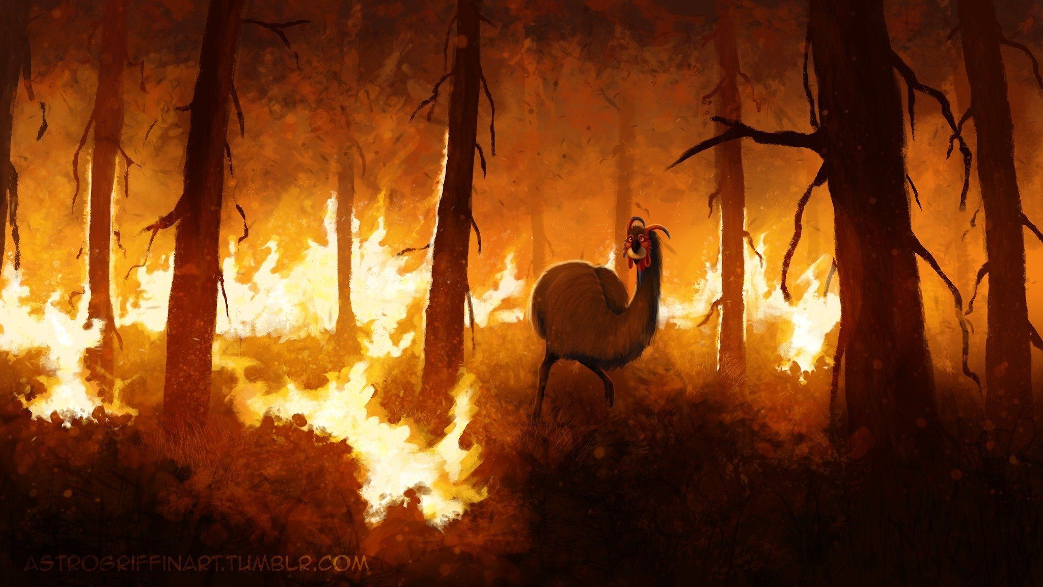 Горящий лось. Пожар в лесу арт. Лес в огне с животными. Лес в огне арт.