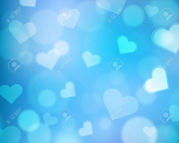 Голубой фон с сердечками