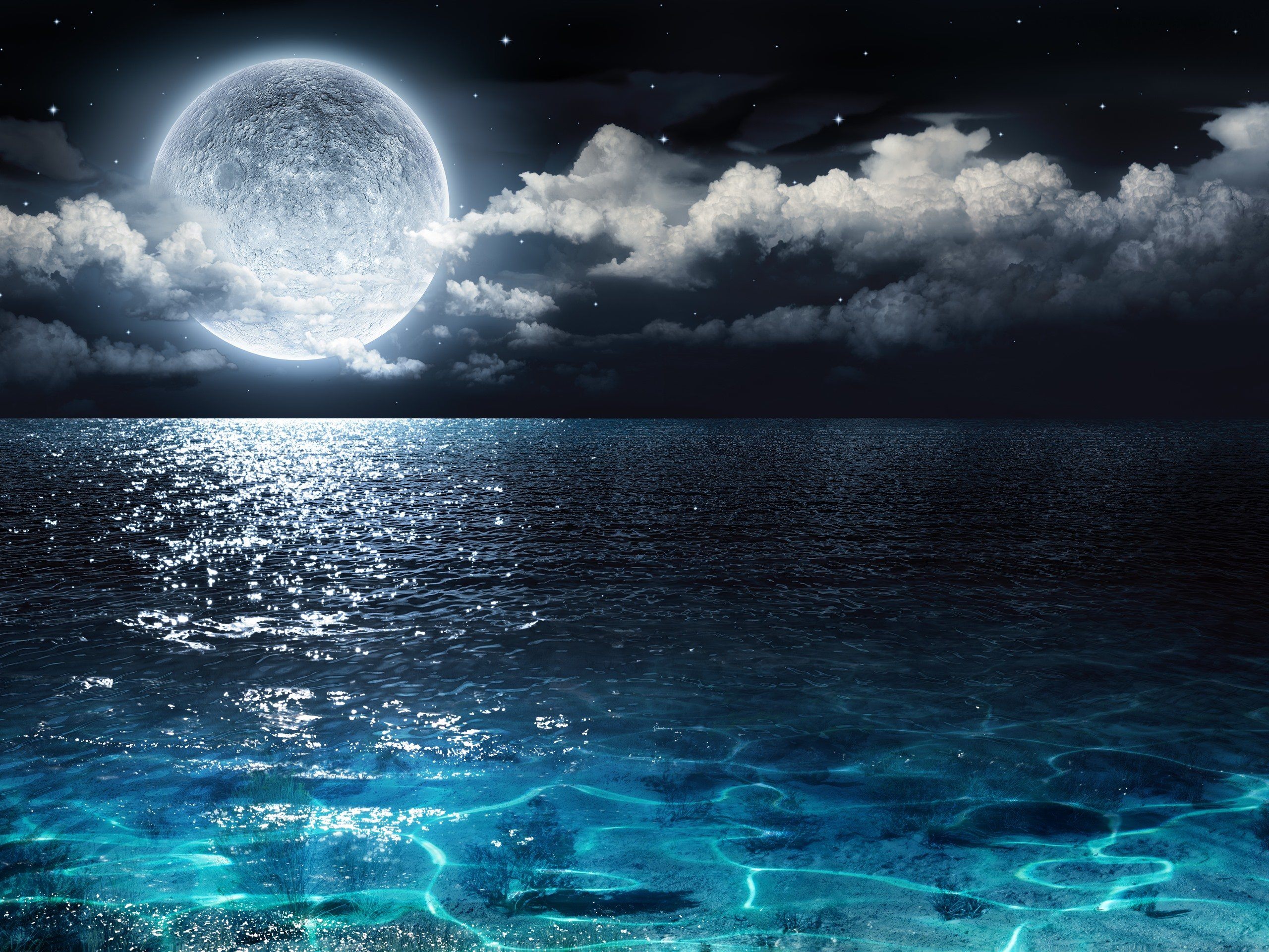 лунная ночь на море
