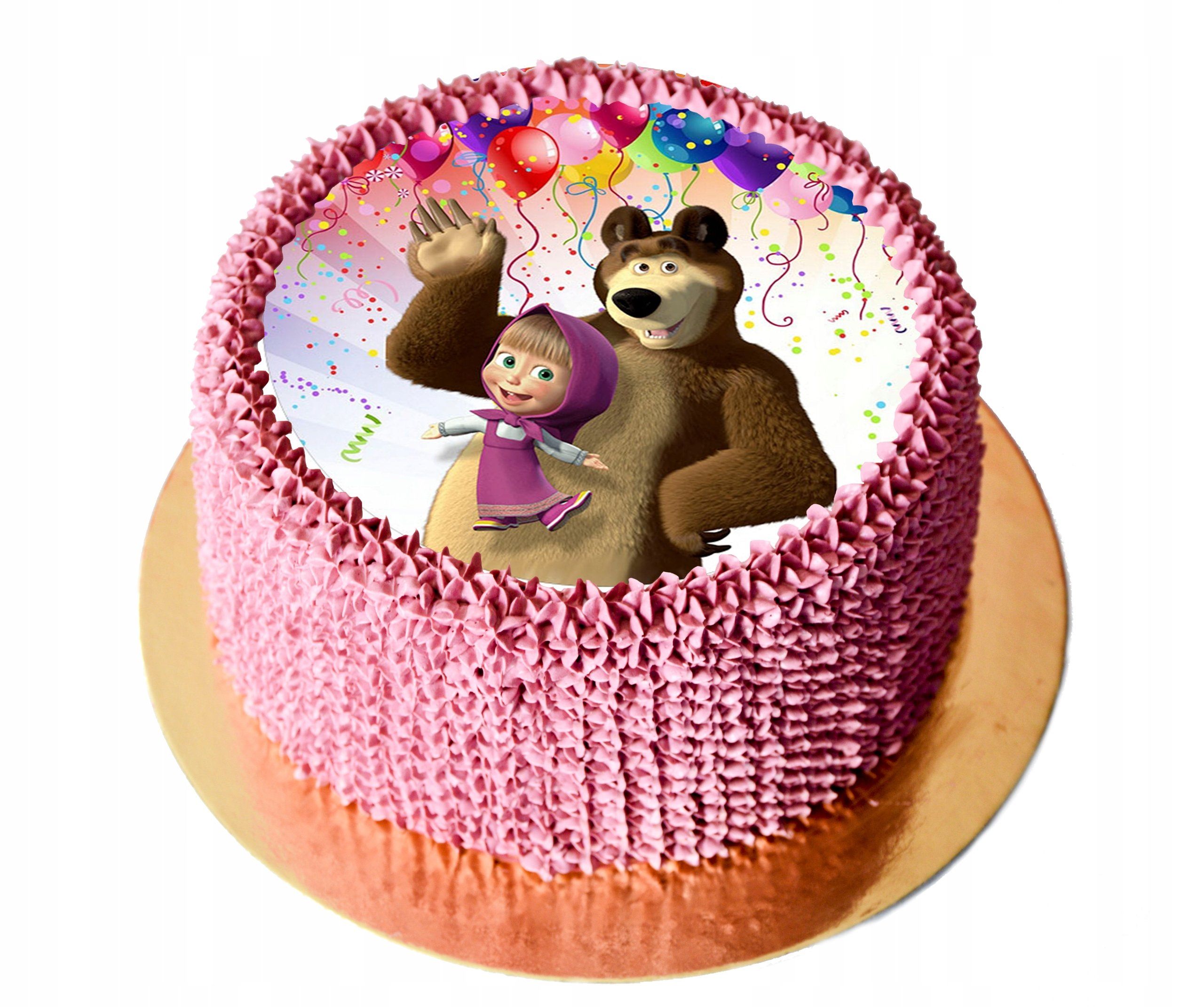 Детский тортик на 2 года девочке Маша и медведь
