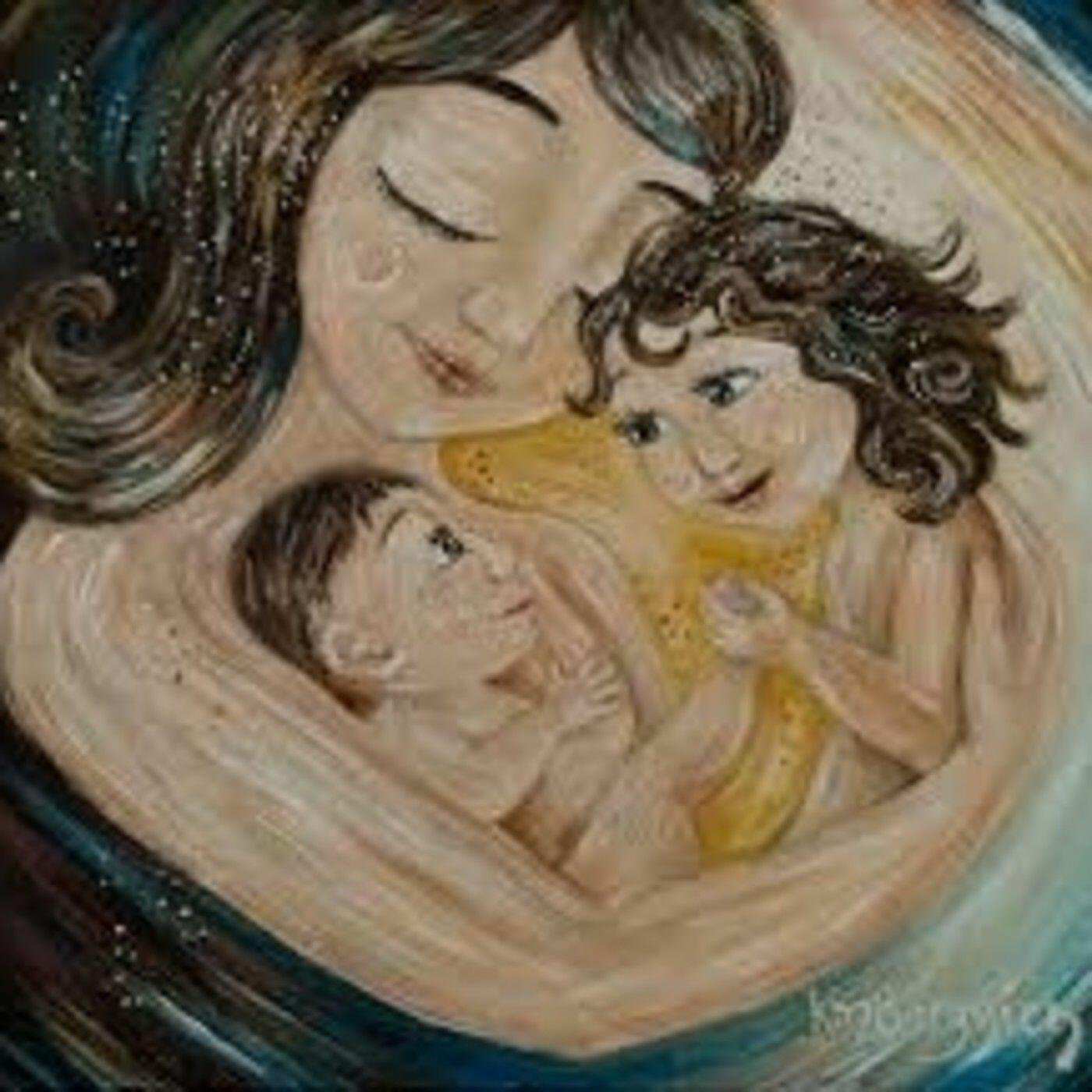 Она мама двоих детей. Картины Кэти Берггрен материнство. Кэти Берггрен картины семья 4 ребенка. Картины Кэти Берггрен с тремя детьми. Мама с двумя детьми.