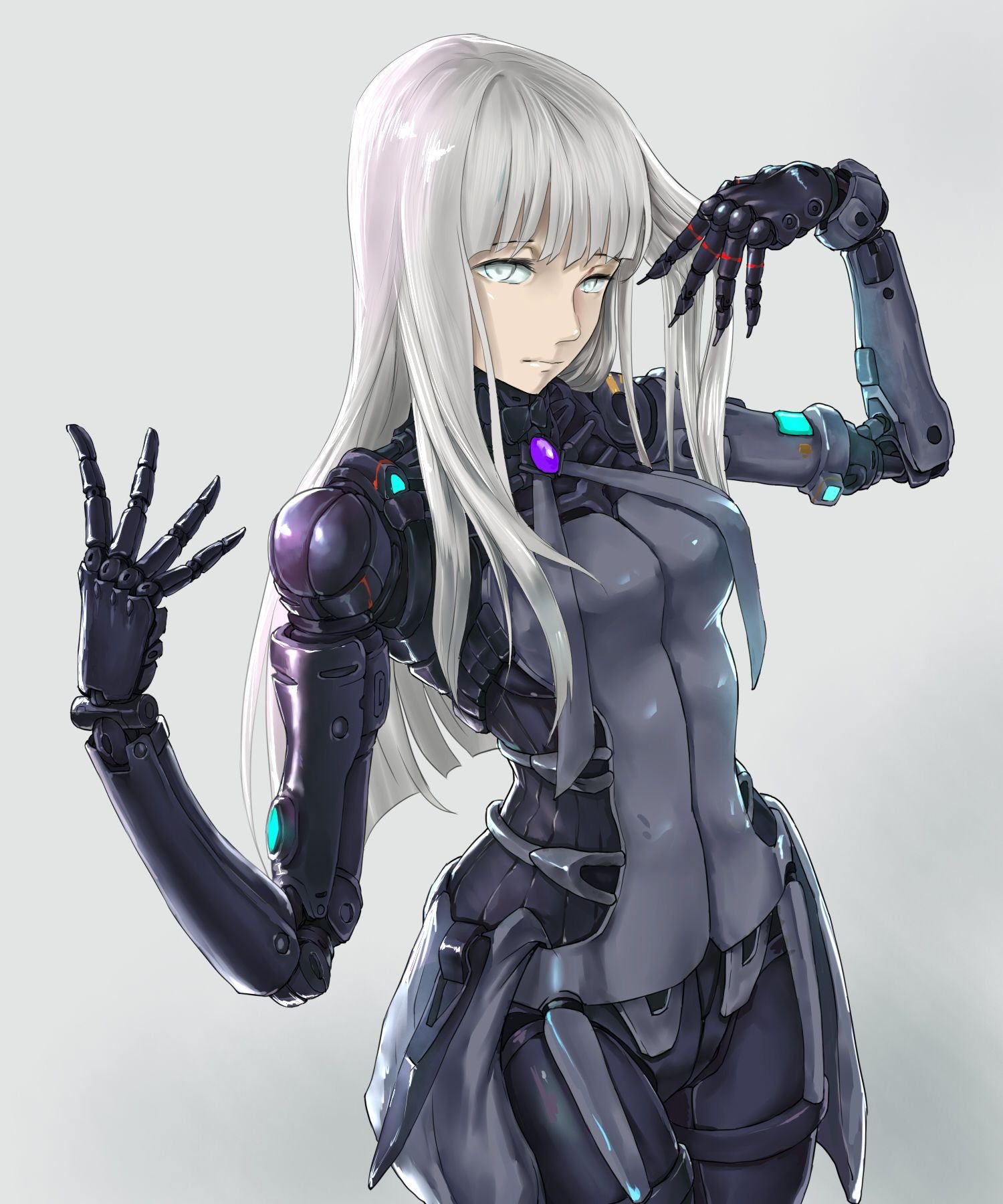 Cyberpunk robot girl фото 33
