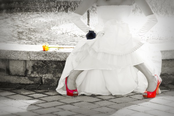 Свадебное платье с ботинками
