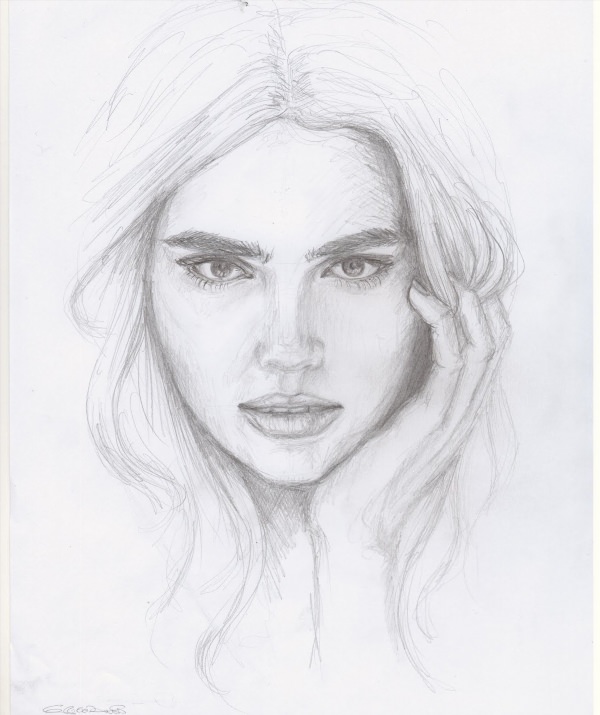 Портрет женщины карандашом