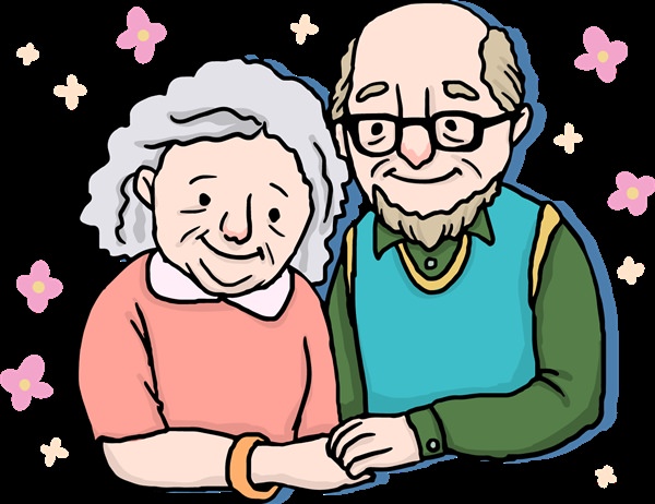Бабушка и дедушка рисунок для детей