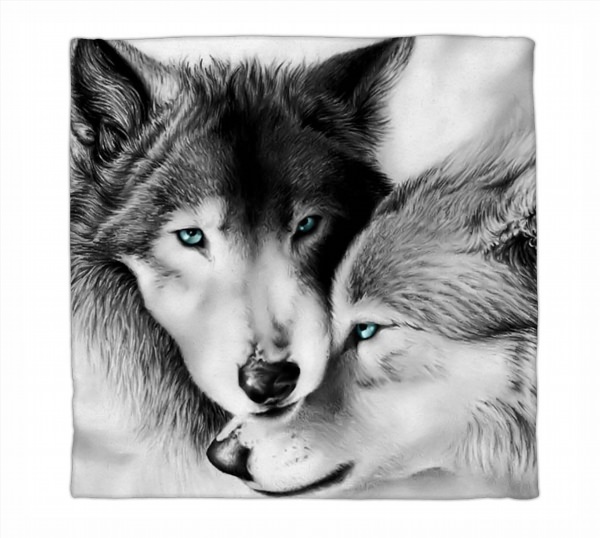 Волк и волчица рисунок