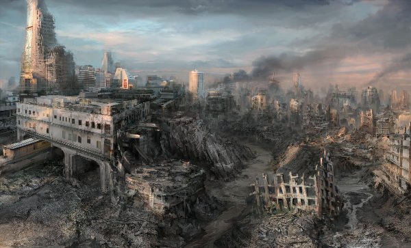 Разрушенный город арт