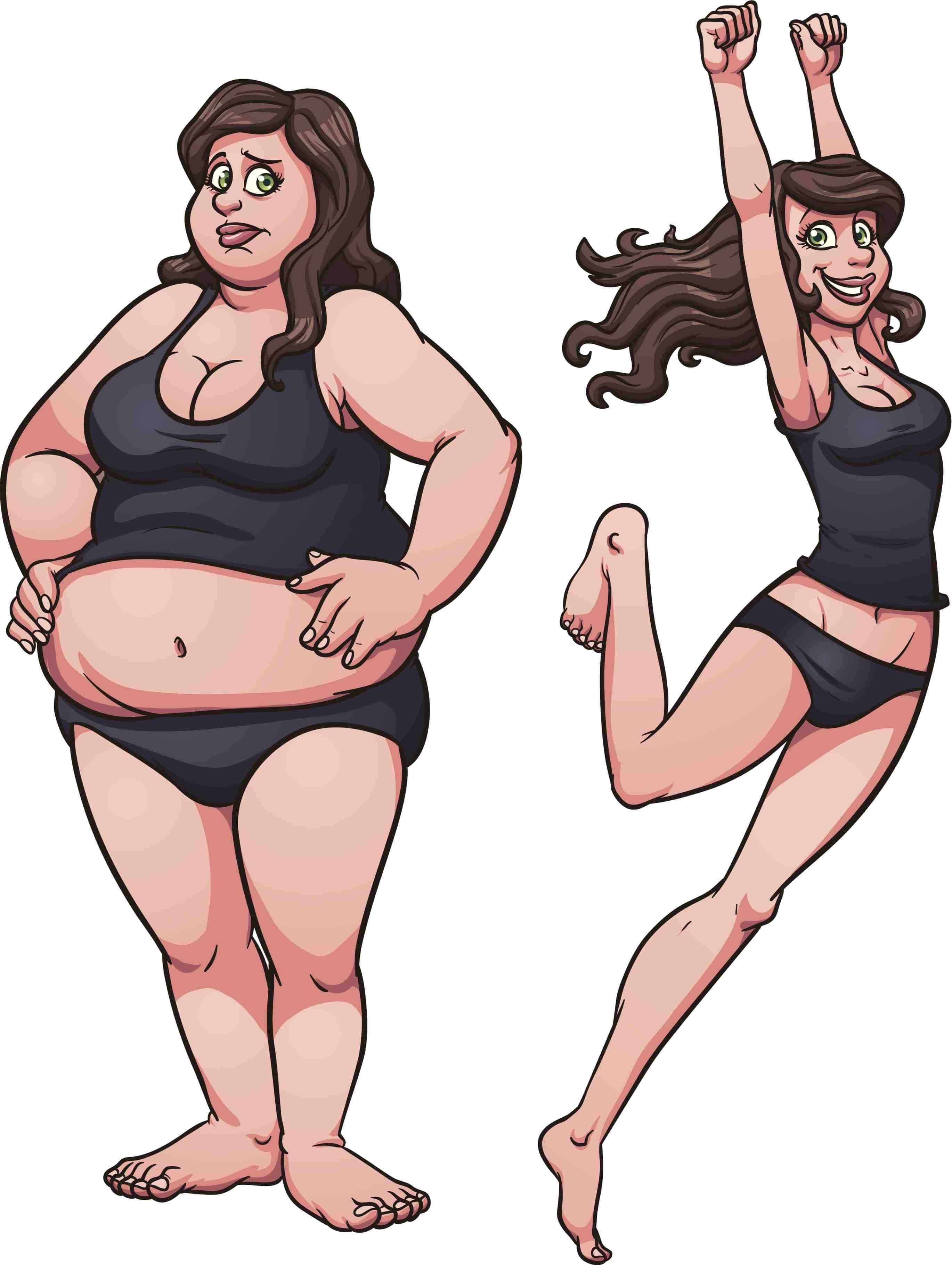 Один толстый другой худой. Толстая и стройная. Похудение до после иллюстрация. Толстый и худой. Толстая и худая женщина.